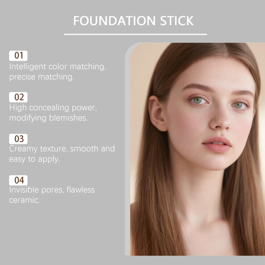 Korean Color Changing Foundation Stick, Color Changing & Brightening Makeup Base, Blanc Effect Cover Cream Stick for Smooth Hydrating Skin, Concealer & White Foundation,